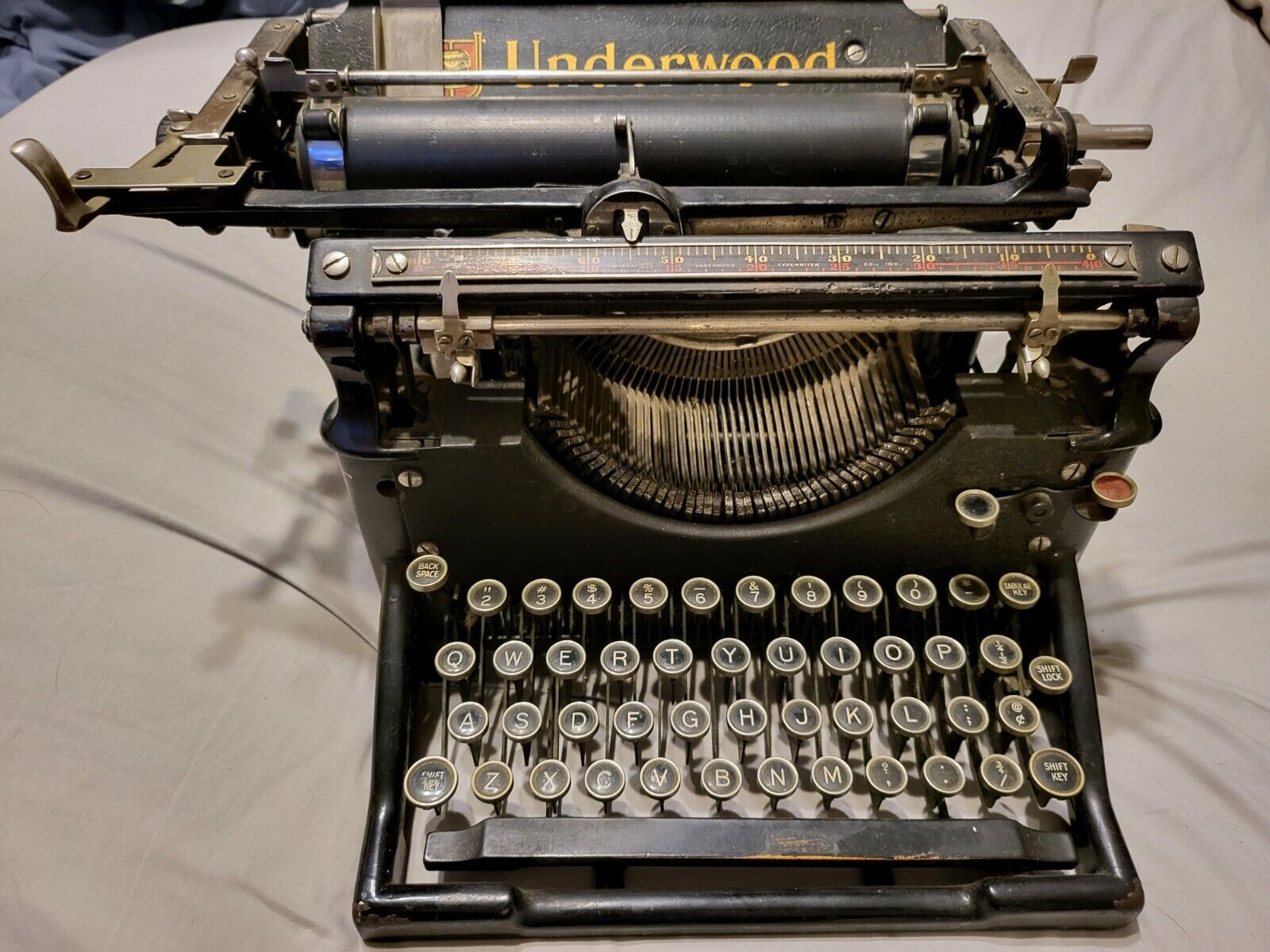 Antique Typewriter Underwood No. 5 Standard • 1919 Serial # 1253085 Black  Writer