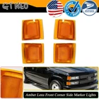 For 94-00 Chevy&GMC C/K Pickup Trucks Amber Front Side Marker Signal Lights 4PCS