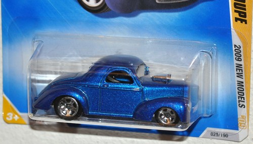 Hot Wheels 2009 #25 New Models #25 Custom 1941 Willys Coupe blue MOC VHTF N4028 - Picture 2 of 3