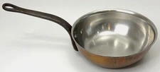 Vintage Unmarked 10" Copper Wok / Fry Pan w/ Iron Handle 5lbs ~ No Lid