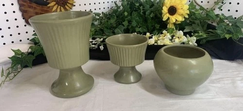 New ListingVintage Set Of 3 Floraline USA Planter Pot Sage Green MCM Bowls