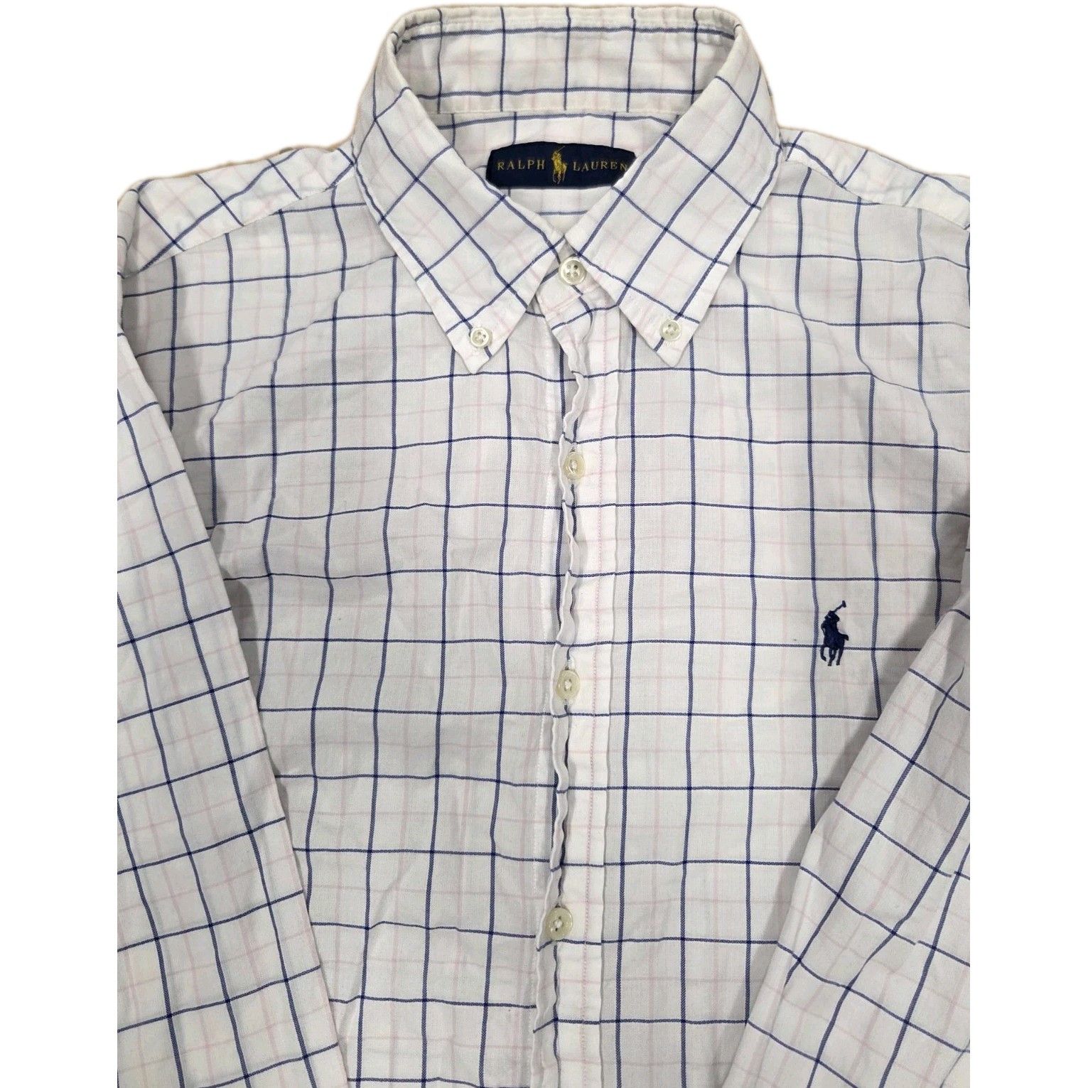 Camicia Ralph Lauren adulto rosa medio bianco carne pony classica preppy casual uomo