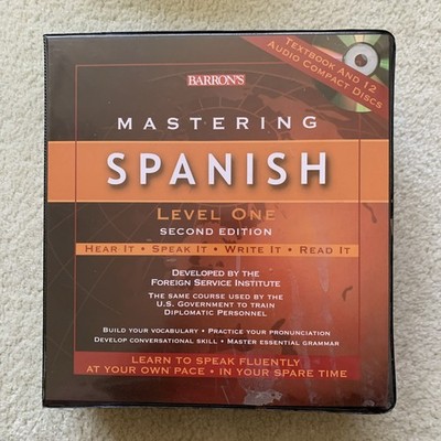 Barron's Mastering Spanish Level 1 Second Edition 12 Audio CDs & Textbook  EUC