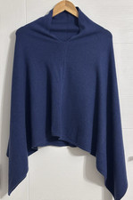 Cashmere Made in Nepal 100% Kaschmir Poncho Blau Einheitsgröße