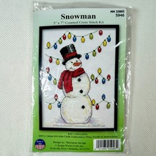 Design Works SNOWMAN 5"x 7" Counted Cross Stitch Kit MM33865 / 5946 NIP