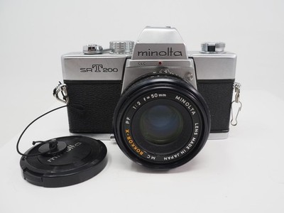 Minolta SRT 200 35mm SLR Film Camera MC Rokkor-X PF 50mm f/2 Lens