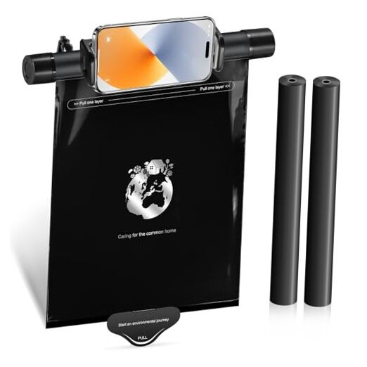 Compact Car Trash Can with Phone Stand Hanging Car Garbage Bag Organizer-image