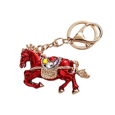 Portable Multipurpose Key Holder Charm Featuring 3D Horse and Rhinestones Accent
