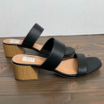 DV by Dolce Vita Sharona Block Heel Slip On Sandal Black Size 8M New