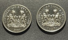 Sierra Leone 1997 and 2000 One Dollar CuNi Coins: Lot of 2-BM960163-25/26