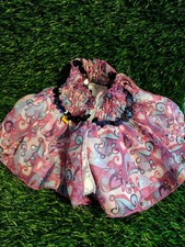 Build a Bear Dress Black Sequin Strap Ruffle Pink Paisley Heart Teddy Clothes