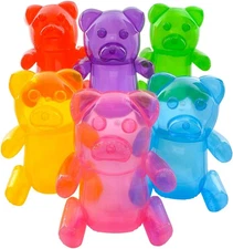 24" Inflatable Gummy Bears - Fun Party Decor & Pool Toys - Set of 6