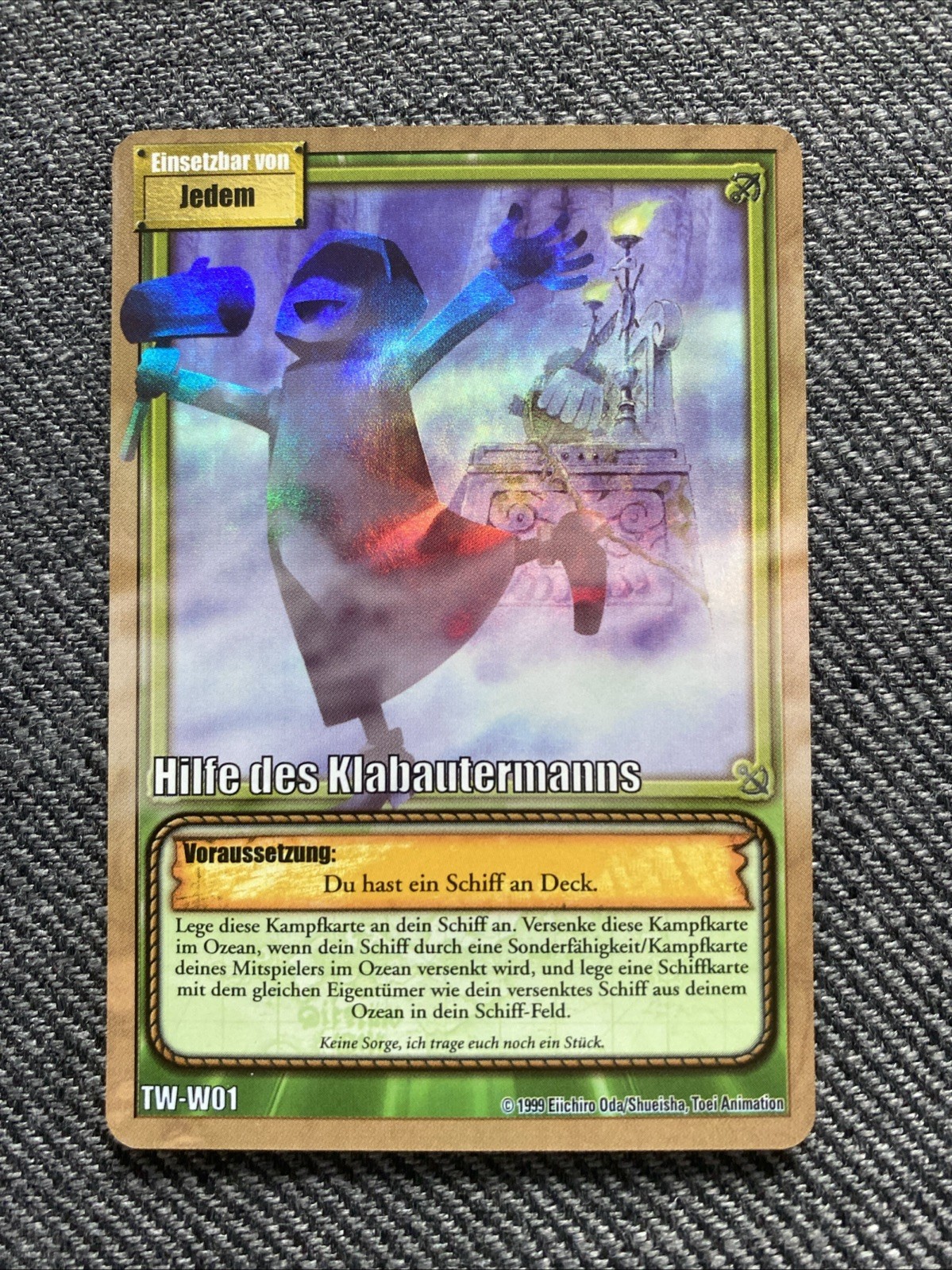 One Piece Skypia Ayuda del Clavador TW-W01 Tarjeta TCG Holo A