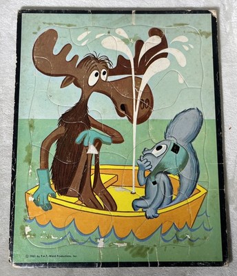 Rocky & Bullwinkle Tray Jigsaw Puzzle 1961 P.A.T. Ward Vintage SOLD AS IS