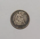 1872 SEATED LIBERTY HALF DIME