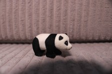Kinder Velvet animals series 2011 Giant Panda bear, flocked figurine (rare)