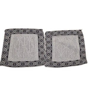 Aran Crafts Ireland 2 Merino Wool Cable Knit Zippered Pillowcases cushion cover