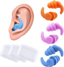 Swimming Ear Plugs Waterproof Earplugs - 3 Pairs Silicone Swim Ear Plugs for Adu