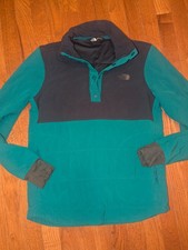 The North Face Women's Mountain 1/4 Snap Sweatshirt SZ Small Blue