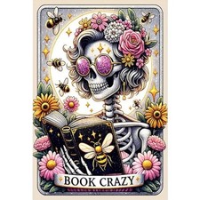 5D DIY Diamond Painting Kits for Adults, Halloween Skull Book Crazy Full
