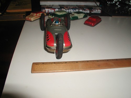 TM Masudaya Japan Tin Litho Friction Roll Over Race Car 8 x 2 Vintage Not Work - Picture 2 of 13