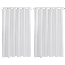 Extra Long Fabric Shower Curtain Liners 2 Pack - 72"W x 84"L Pack of 2 White
