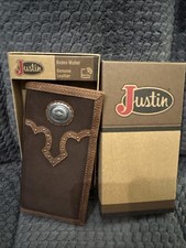 Justin Mens Rodeo Wallet Brown Suede Leather 24010767W3