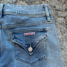 Hudson Los Angeles Beth Mid Rise Bootcut Straight Light Denim Jeans Size 12