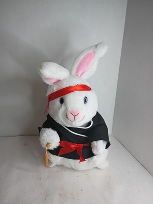 Gemmy Ninja Bunny Kung Fu Fighting Animated Plush Nunchucks Dancing Hamster Pal