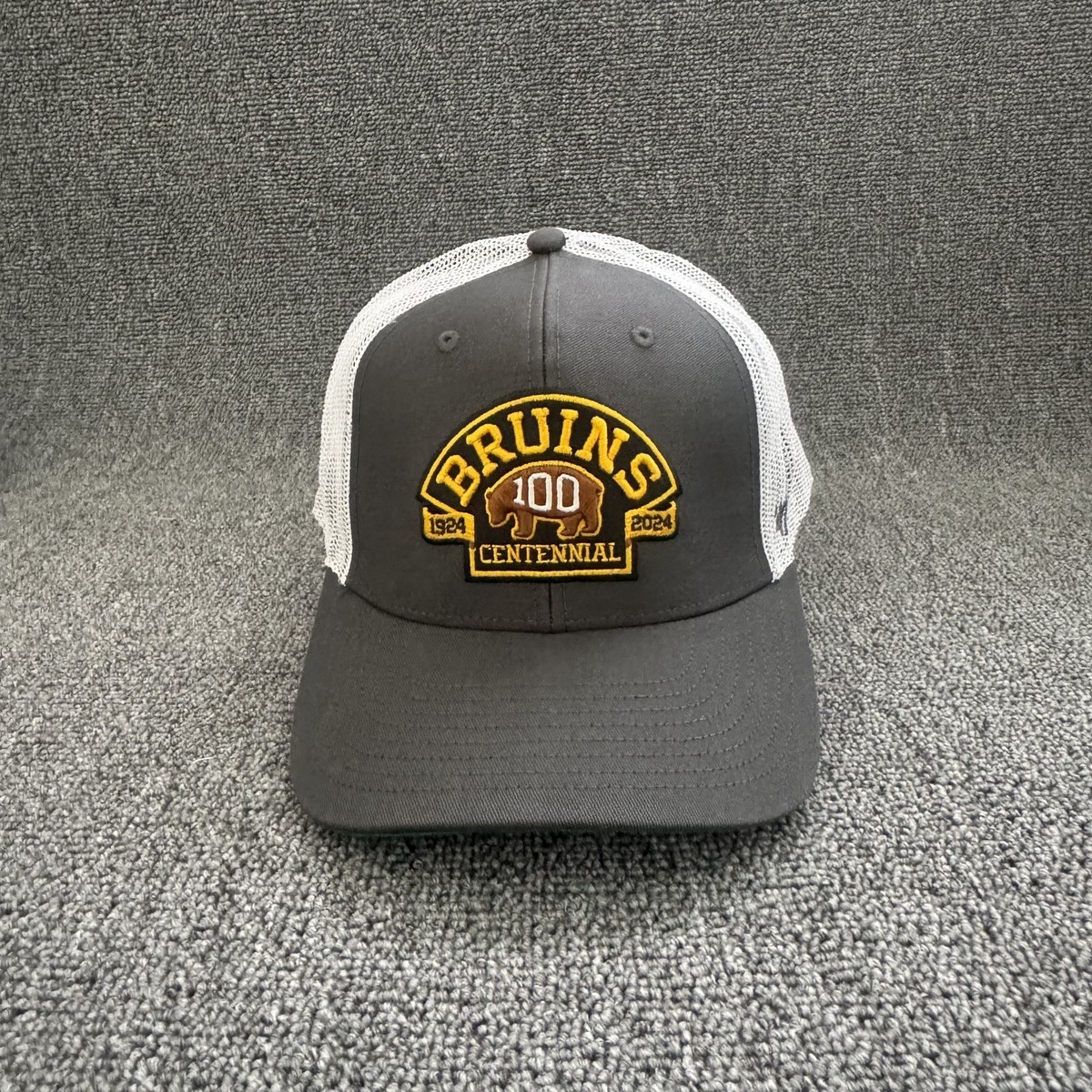 '47 Brand Boston Bruins Trucker Snapback Gray White One Size NHL Hat