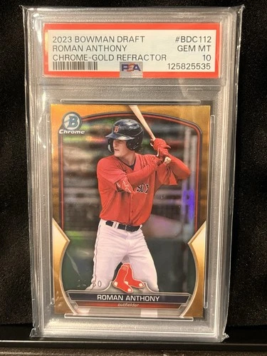2023 Roman Anthony Bowman Draft Chrome Gold Refractor /50 PSA 10 #BDC112 Red Sox
