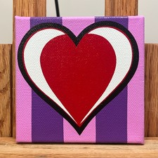 POP ART CUORE dipinto a mano originale moderno pop art dipinto acrilico su tela