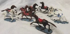 9 Small Vintage Marx Cavalry Horses Black Brown White 1960s-70s