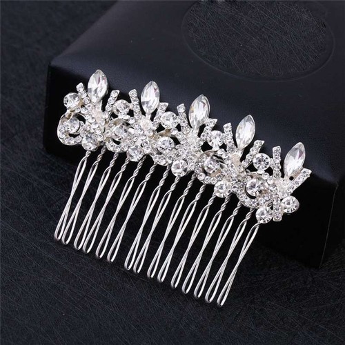 Pinzas para el cabello de perlas de diamante de cristal alfileres para el cabello de novia peine dama de honor estrás - Imagen 19 de 20