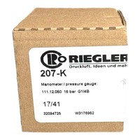 "1X Riegler Manometer 207-K 101742 50 Mm 0-16 Bar G1/4\" RüCkseitig Zentriert"