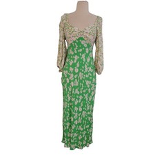 Rixo x Target Green White Daisy Puff Sleeve Dress Sz 2 Ditsy Floral Feminine 