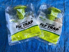 Lot Of (2) New Sealed Rescue Disposable Fly Trap as  Shown Outdoors
