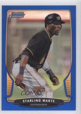 2013 Bowman Chrome Blue Refractor 92/250 Starling Marte #7 0g4