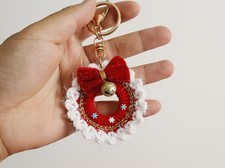 Bulk Christmas Handmade Wreath Keychains 20PCS per SET