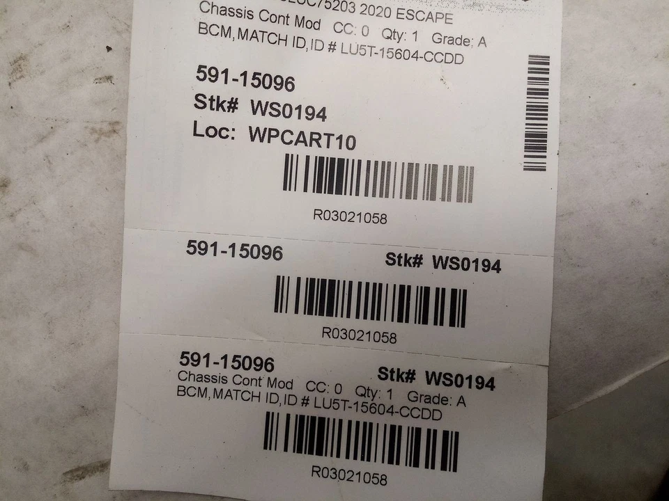 2020 Ford Escape Body Control Module Chassis BCM 3021058 - Image 4 of 4