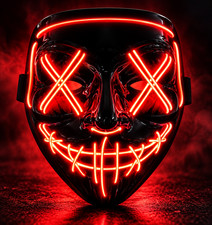 LED Maske Halloween Rot Leuchtend Stil Purge ...