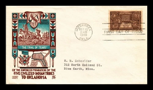 US COVER INDIAN CENTENNIAL FIRST DAY ISSUE SCOTT 972 CACHET CRAFT