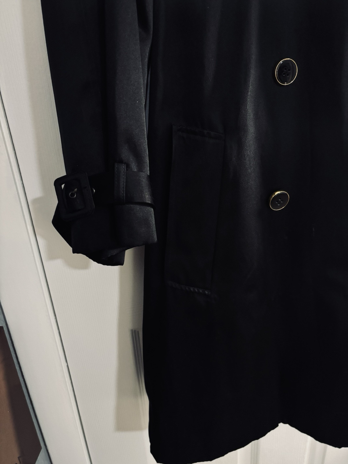 Impermeabile trench doppiopetto nero YVES SAINT LAURENT Rive Gauche taglia 34