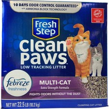 Fresh Step Clean Paws Multi-Cat Litter With Febreze 22.5 Lb
