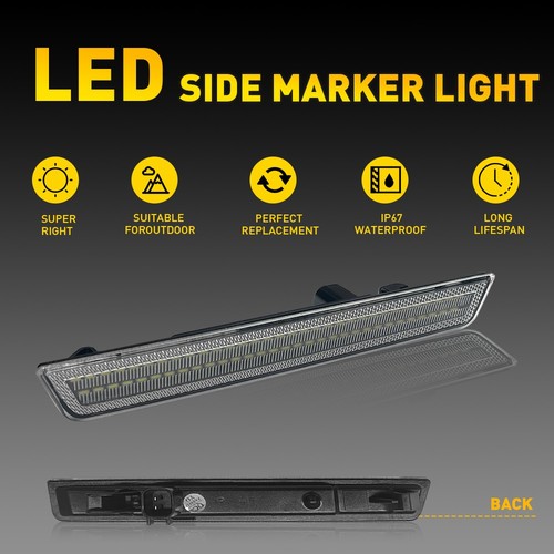 2PCS LED Rear Bumper Side Marker Light Lamp White for 2015-2022 Dodge Challenger - Picture 4 of 21