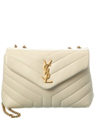 Saint Laurent Loulou Small Matelasse Y Leather Shoulder Bag Women's White