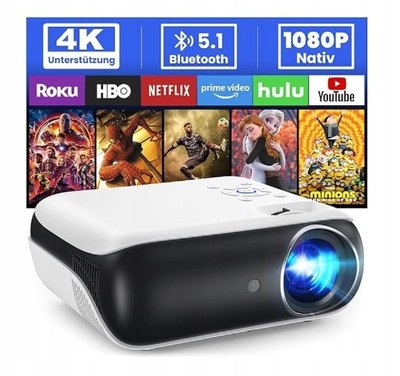 PROJEKTOR PROJEKTOR FULL HD 4K LED 9500LM BLUETOOTH 5.1 50-200 ZOLL KINO