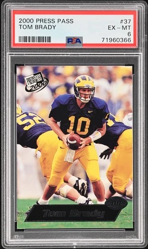 2000 PRESS PASS #37 TOM BRADY ROOKIE RC PSA 6