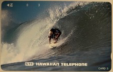 Hawaii collectible phonecard 1991 "PIPELINE SURFER" MINT condition 3unit