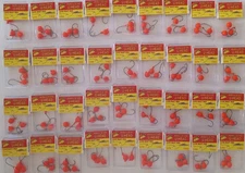 36-pack lot 108-piece ARKIE walleye JIG u-heads 1/4 OZ HOOK LIVE bait RIG orange